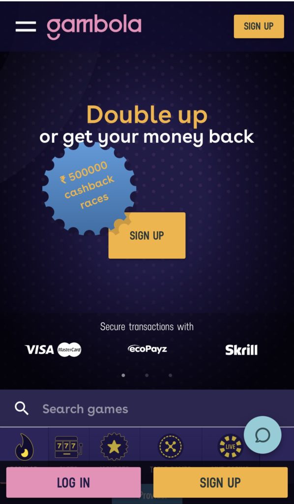 Gambola Double Up Your Money Offer