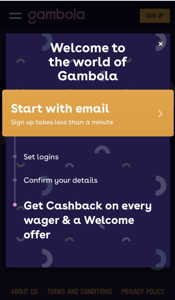 Gambola Casino Sign Up