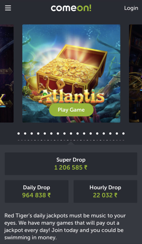 ComeOn Casino Daily Drop Promotions