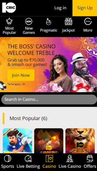 10cric casino homepage india