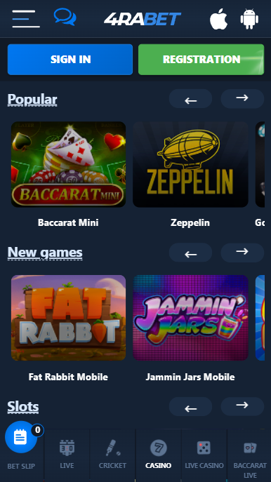 4rabet india casino games homepage