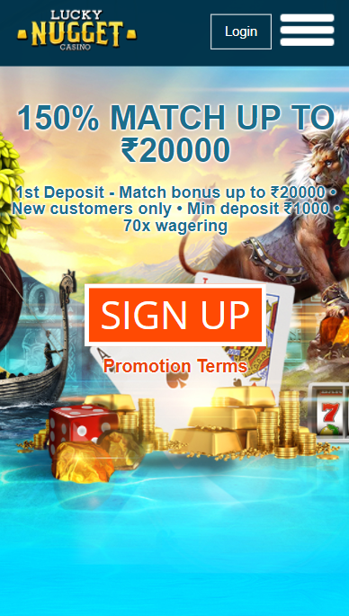 Lucky Nugget casino India homepage