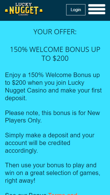 Lucky Nugget casino bonus India