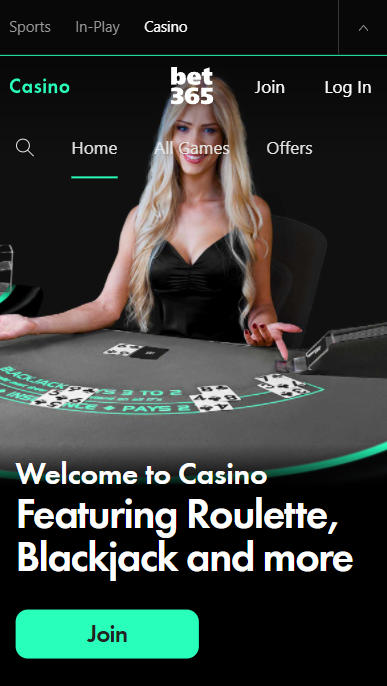 Bet365 Casino homepage