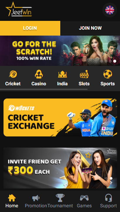 Jeetwin India casino homepage