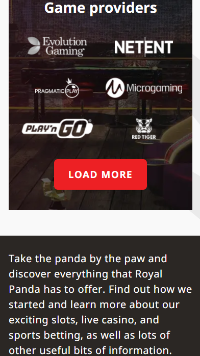 Royal Panda India casino games providers