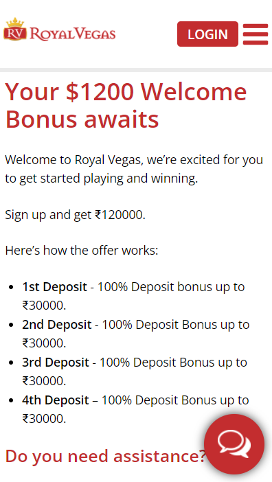 Royal Vegas casino bonus India